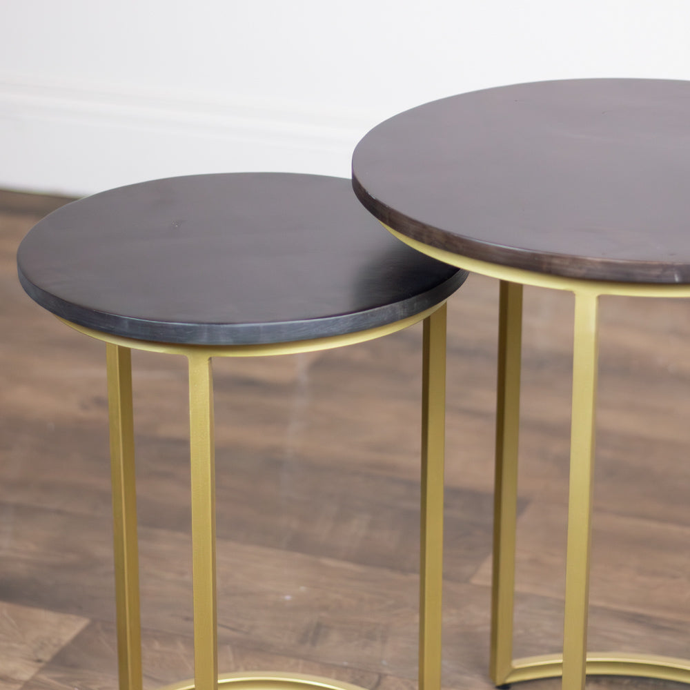 Tiya Set of 2 Side Tables – Dark Finish | Modern Side Tables for Irish Homes