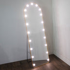 Gold Arch Cheval Mirror 160x50cm | LED Bulb Luxury