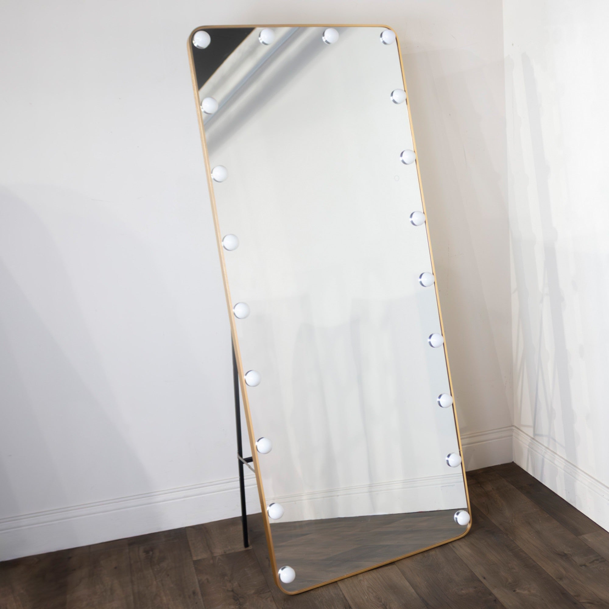 Gold LED Bulb Cheval Mirror 170x70cm | Statement Piece