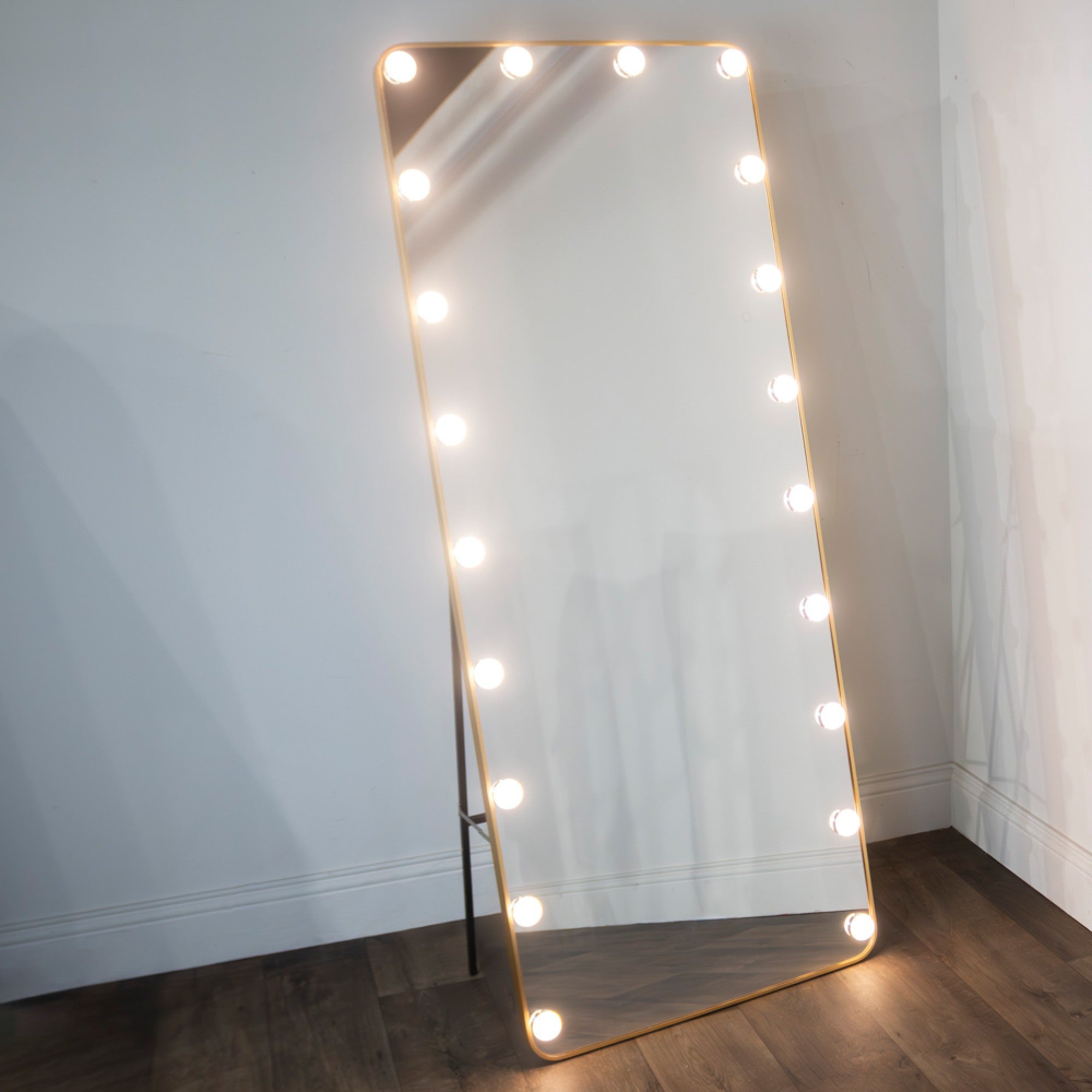 Gold LED Bulb Cheval Mirror 170x70cm | Statement Piece
