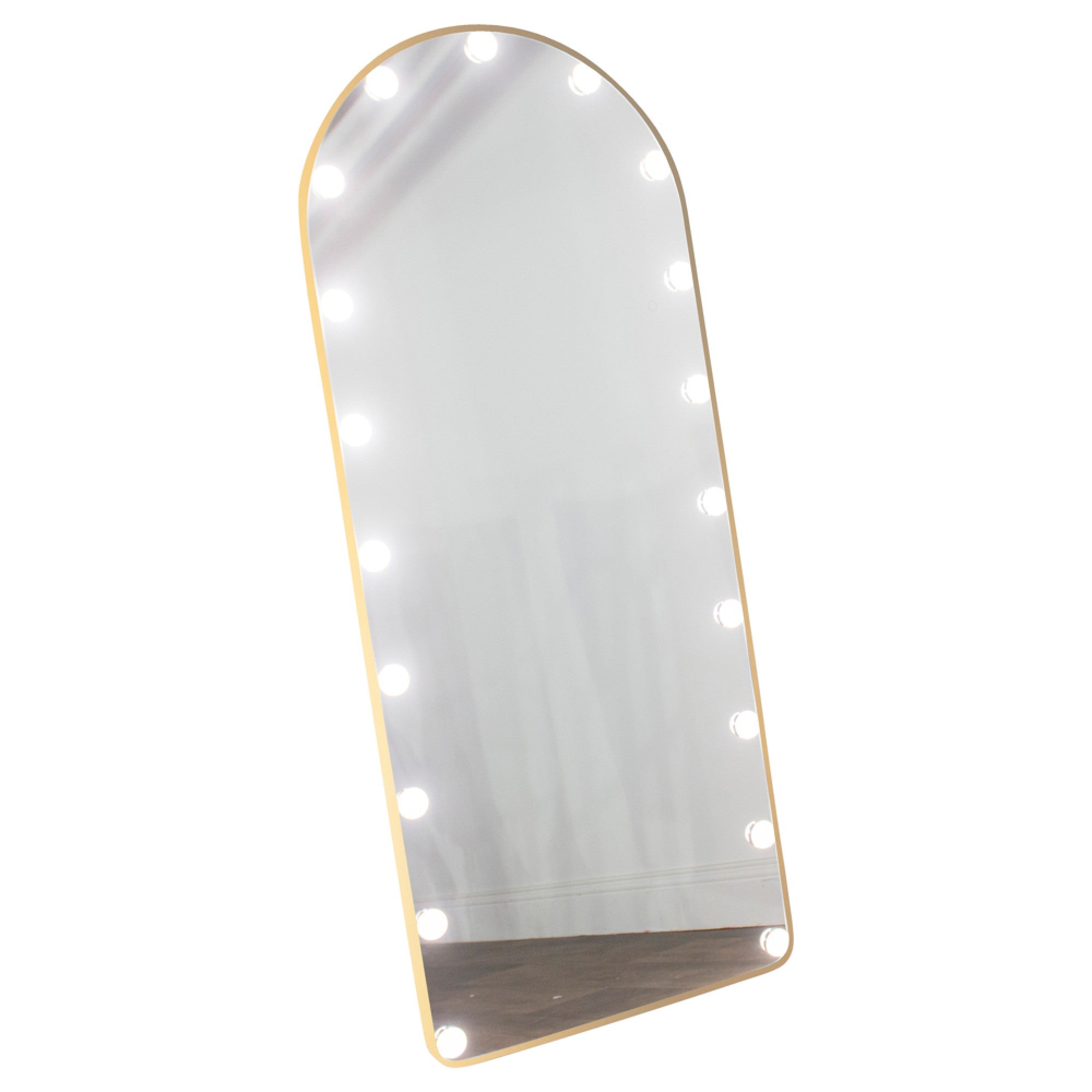 Gold Arch Cheval Mirror 170x70cm | LED Bulb Luxury