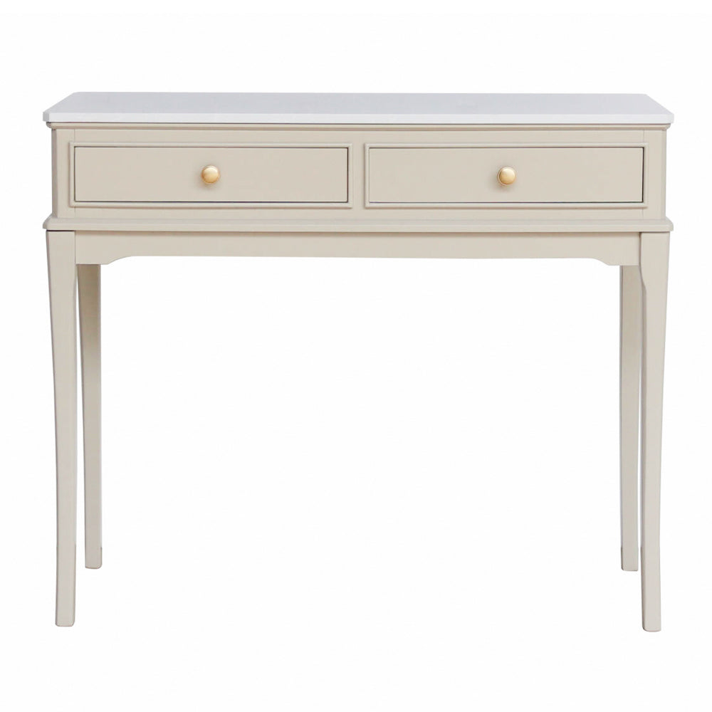 Monroe 2 Drawer Console Table in Stone - full view