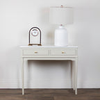 Monroe 2 Drawer Console Table marble top detail