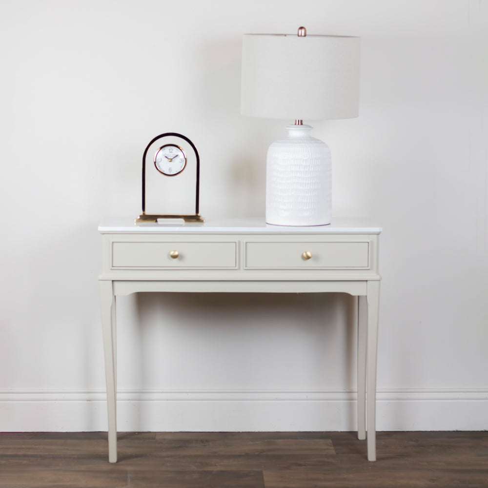 Monroe 2 Drawer Console Table marble top detail