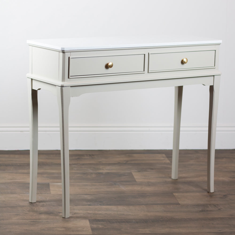 Monroe 2 Drawer Console Table marble  side view
