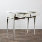 Monroe 2 Drawer Console Table marble top detail with drawer open