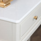 Monroe 2 Drawer Console Table drawer detail in Stone