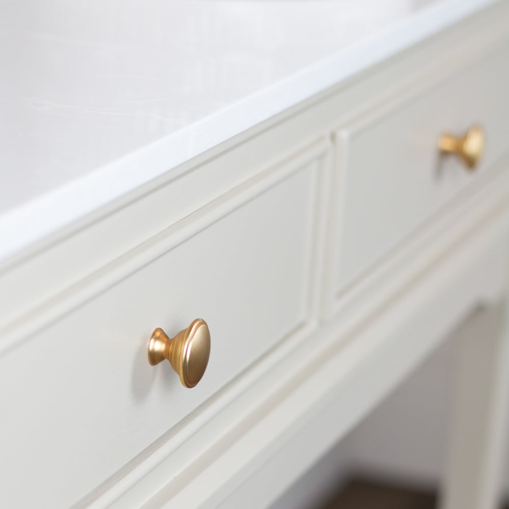 Monroe 2 Drawer Console Table drawer zoomed detail in Stone