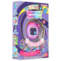 Tamagotchi Paradise packaging with a purple and pink toy on a white background
