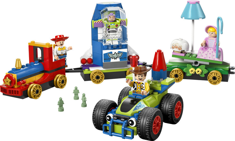 LEGO Disney & Pixar Toy Story Celebration Train & RC Car set 43264 with Woody, Jessie, Bo Peep and Buzz Lightyear, train engine, two wagons and remote‑control car
