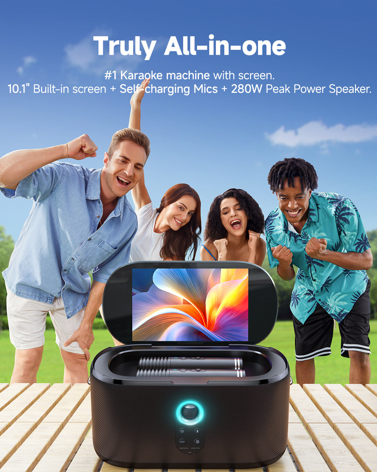 Ikarao Shell S1 Karaoke Machine with 10.1" Screen & 2 Wireless Mics – view 5