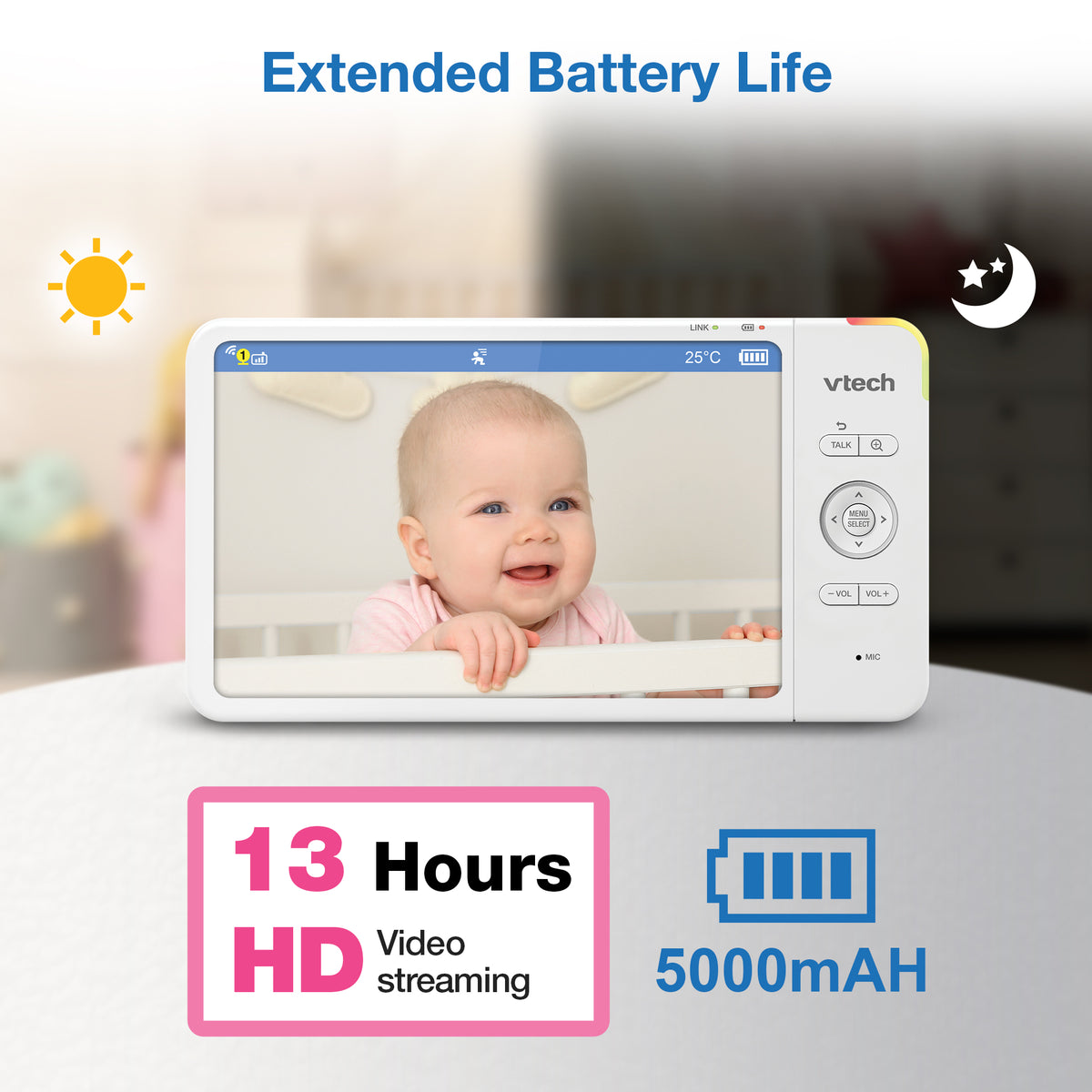 VTech VM7367HD 7" HD Video Baby Monitor