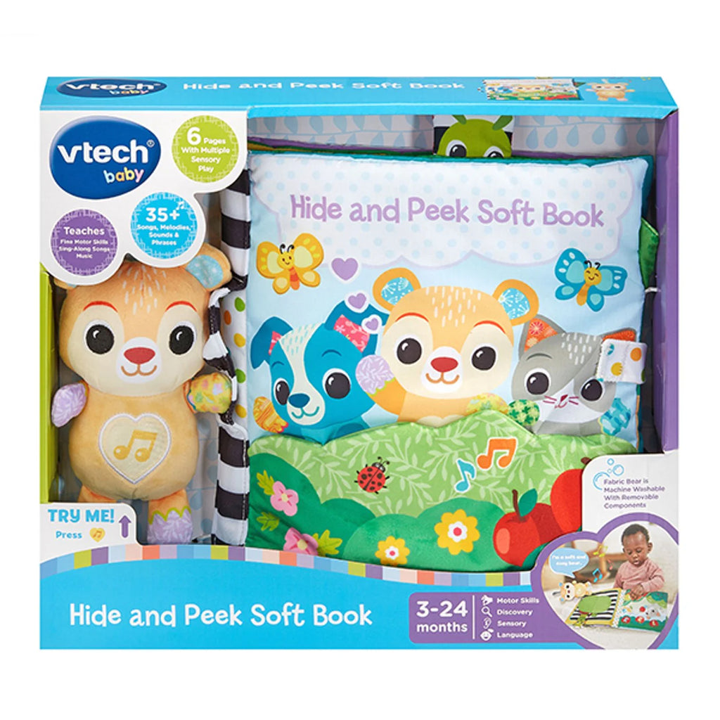 VTech Hide and Peek Soft Book – 2-in-1 Cuddly Bear Toy