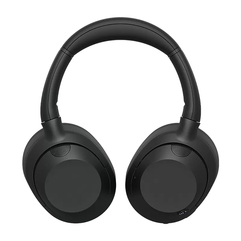 Black over-ear headphones on a white background