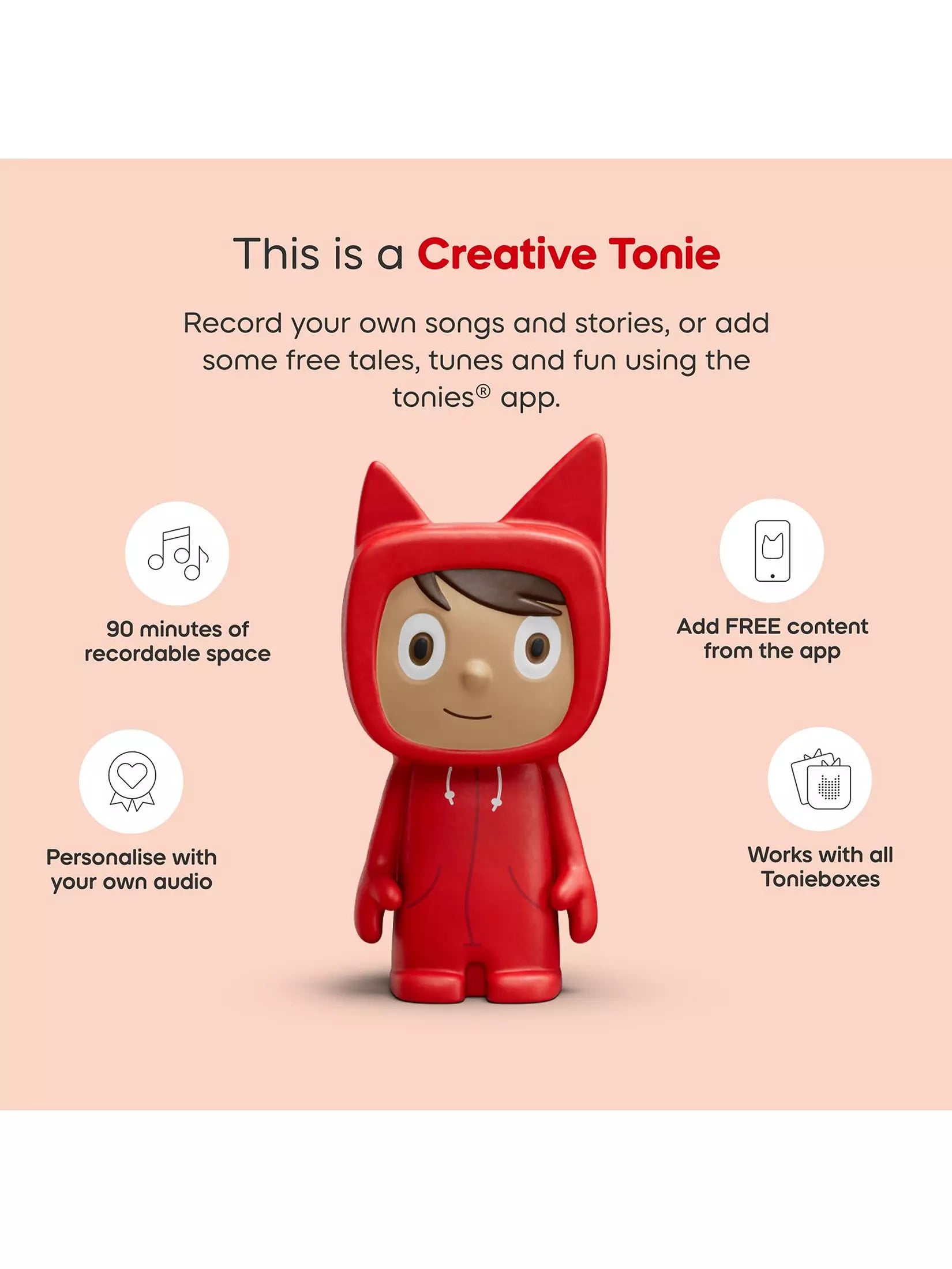 Toniebox 2 – Audio Player for Kids (Grey, Blue, Teal, Red, Pink)