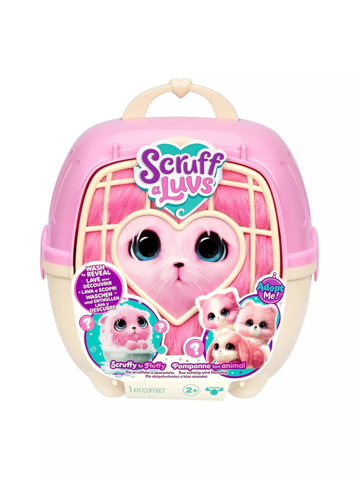 Scruff-A-Luvs Pet – Pink | Mystery Rescue Plush with Collar, Comb & Carrier