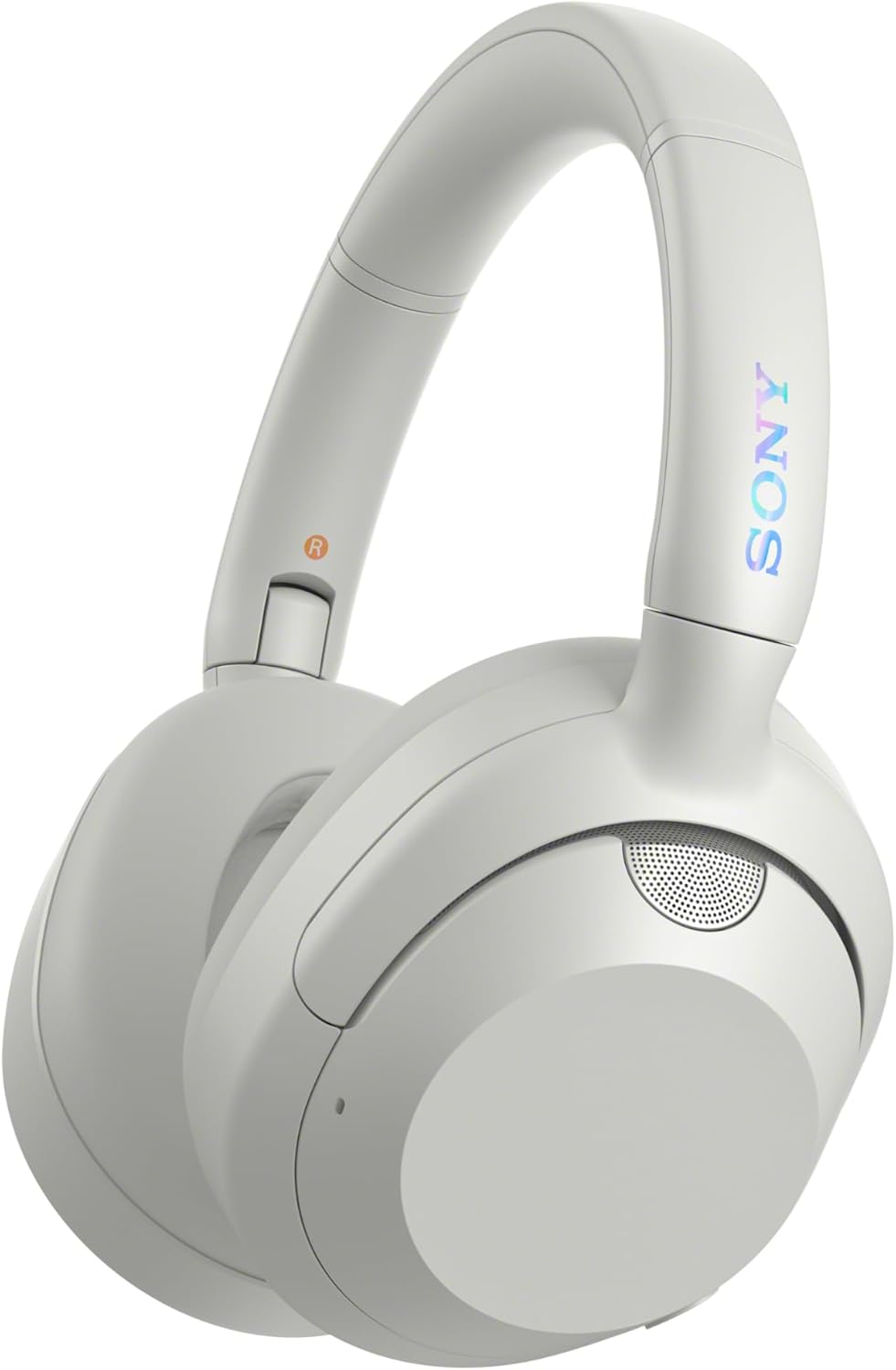 White Sony headphones on a white background