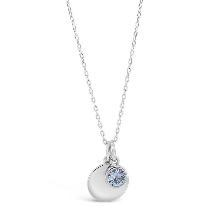 Absolute Birthstone Pendant Necklace – Sterling Silver (Month Variants)