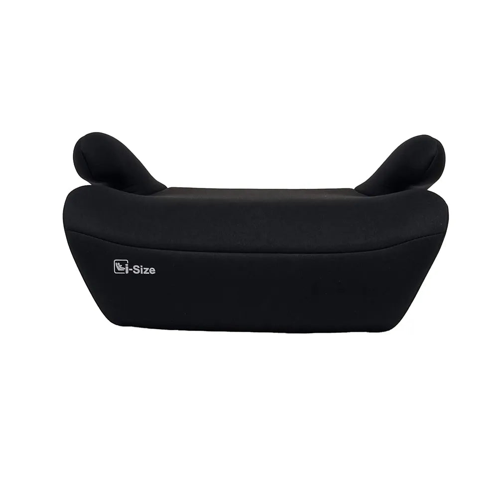Asalvo CoreFix Booster Seat in Black car seat with 'i-Size' logo on a white background