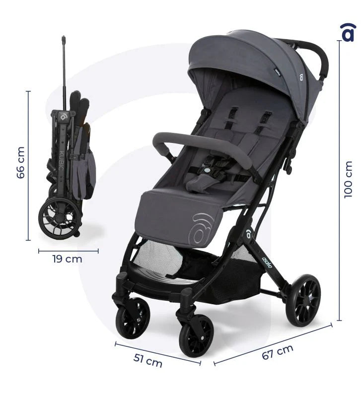 Asalvo Kubic 2 Stroller – Lightweight Compact Travel Pushchair