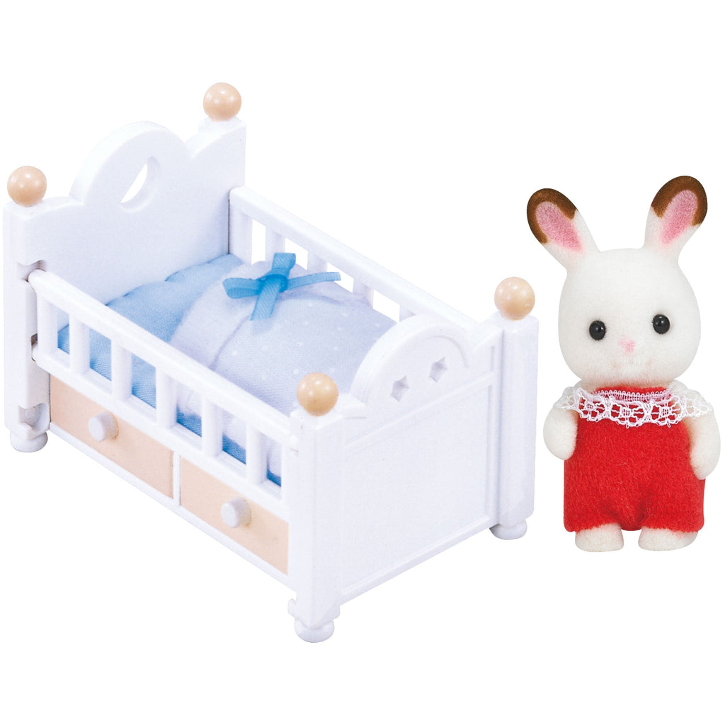 Sylvanian Families Chocolate Rabbit Baby Set (Baby Bed)