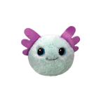 Plush toy with purple accents on a white background