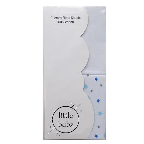 LittleBubz 2 Pack Jersey Fitted Cot Sheets | 100% Cotton