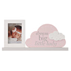 BAMBINO MANTEL PLAQUE FRAME "DREAM BIG LITTLE LADY" 37CM - Flemings Department Store