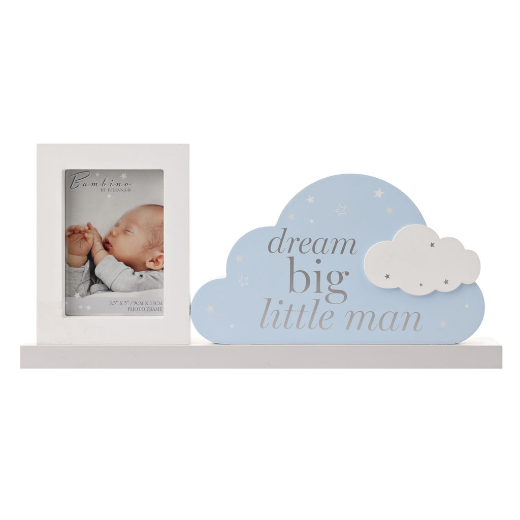 BAMBINO MANTEL PLAQUE FRAME "DREAM BIG LITTLE MAN" 37CM - Flemings Department Store
