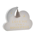 BAMBINO WOODEN MOON & CLOUD PLAQUE "LOVE YOU"