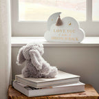 BAMBINO WOODEN MOON & CLOUD PLAQUE "LOVE YOU"