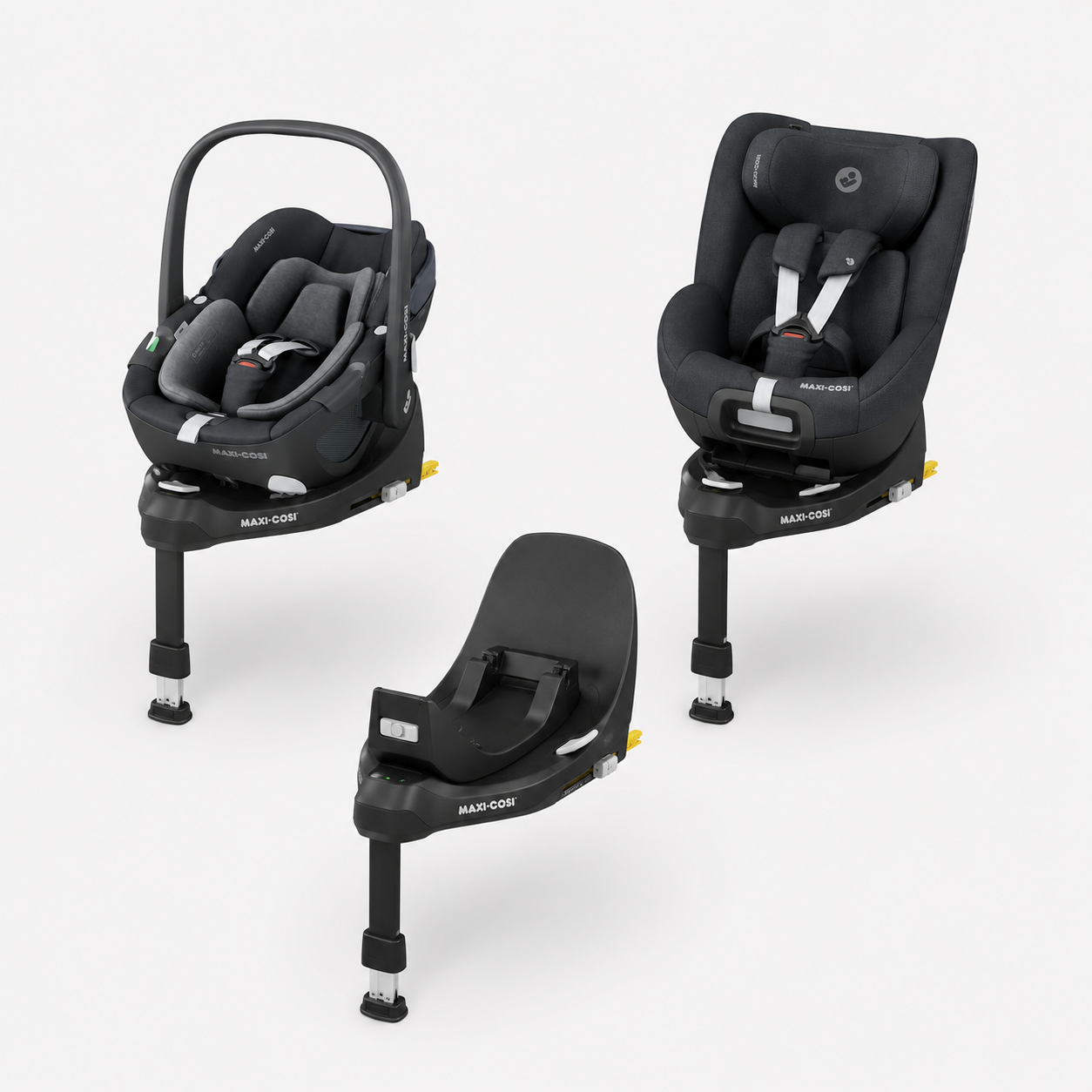 Maxi-Cosi Pearl 360 Pro & Pebble 360 Pro Bundle | i-Size Car Seats + FamilyFix 360 Pro Base