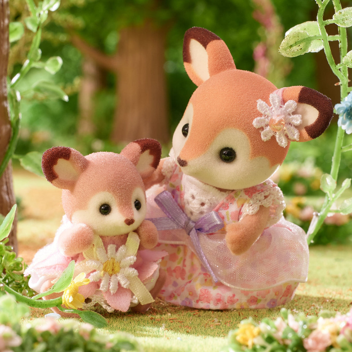 Sylvanian Families Deer Babies - Floral Swing Set - image 5