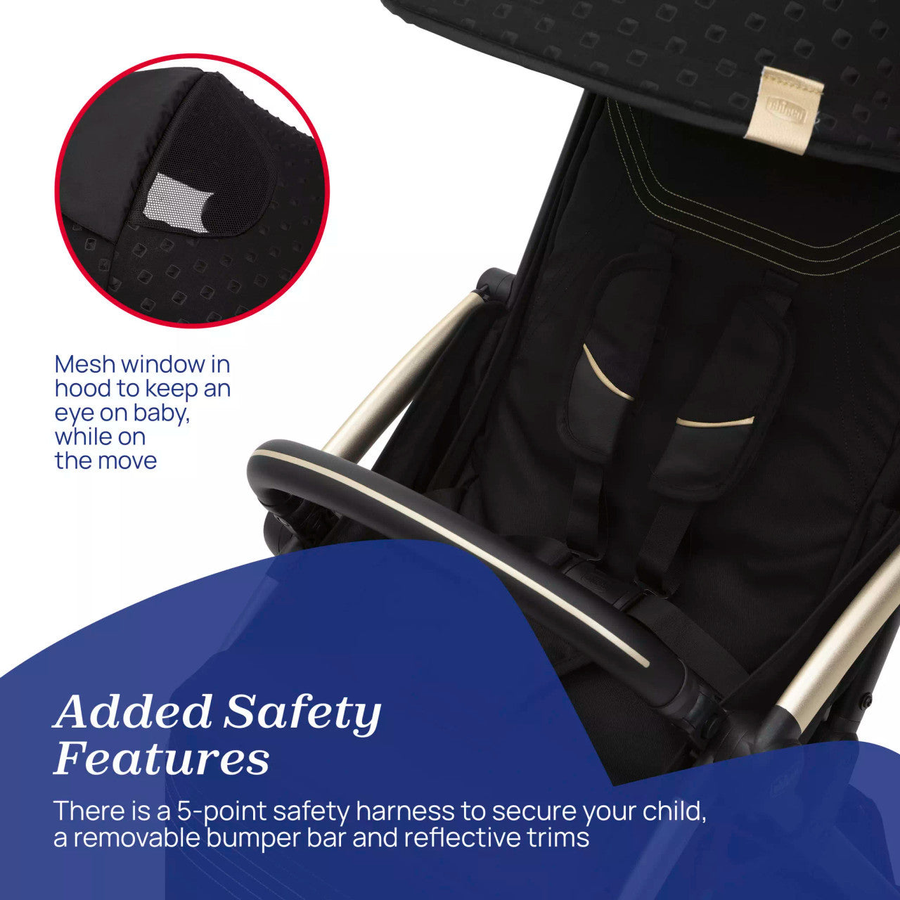 Chicco Goody XPlus Stroller – Black Compact Folding Pushchair