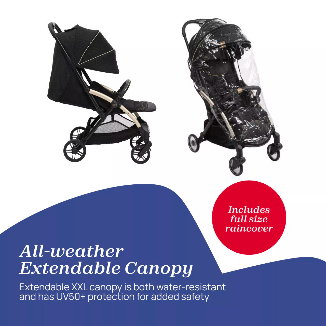 Chicco Goody XPlus Stroller – Black Compact Folding Pushchair