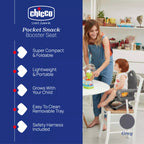 Chicco Pocket Snack Booster Seat – Grey Portable Booster Seat