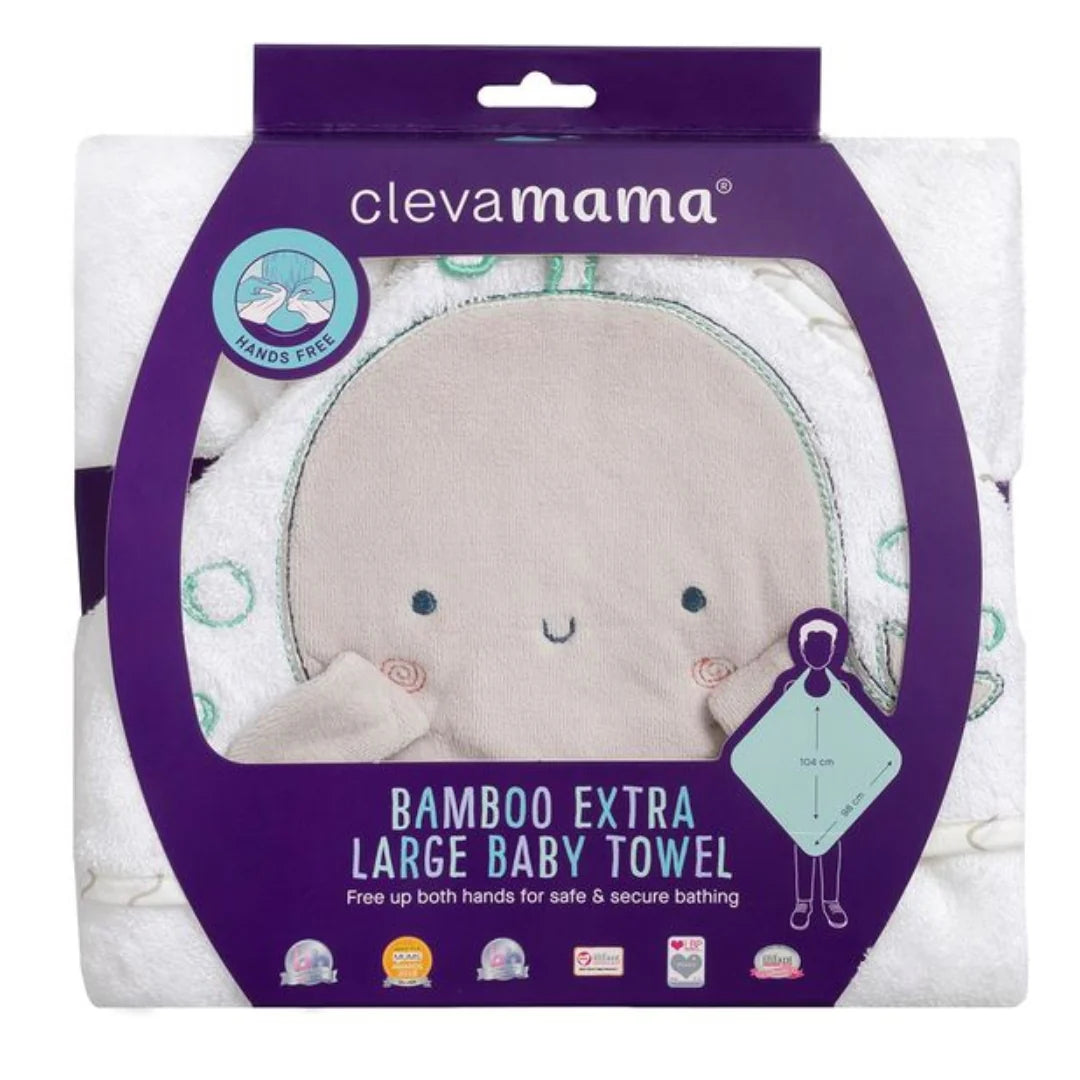 Clevamama Apron Baby Bath Towel – Soft Hooded Towel, Many Designs