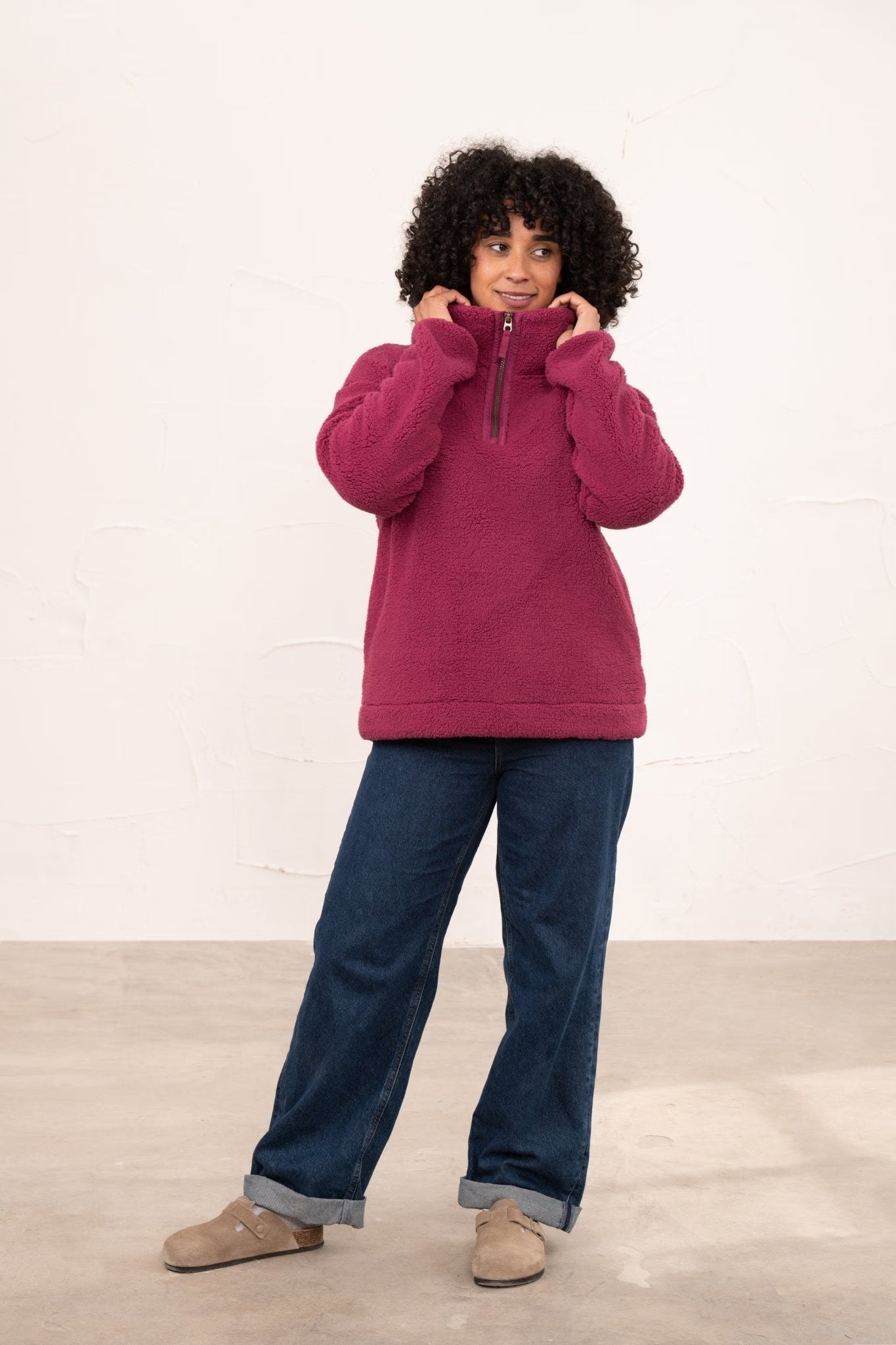 Ladies Coast Half Zip Fleece - Berry