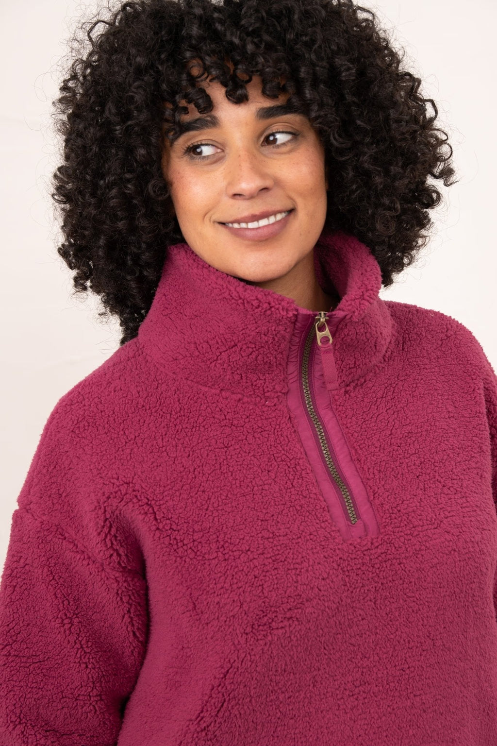 Ladies Coast Half Zip Fleece - Berry