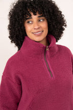 Ladies Coast Half Zip Fleece - Berry