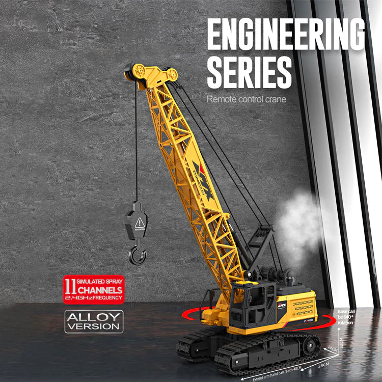 ZMX Crawler Crane Remote Control Toy – Real Tracks, 640° Rotation & Working Lights