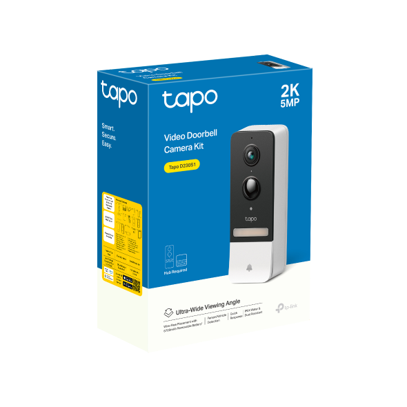 Tapo D230S1 Smart Video Doorbell – 2K 5MP, Battery, AI Detection