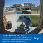Tapo D210 Video Doorbell Camera – 2K, Battery, AI, No Subscription