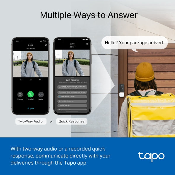 Tapo D230S1 Smart Video Doorbell – 2K 5MP, Battery, AI Detection
