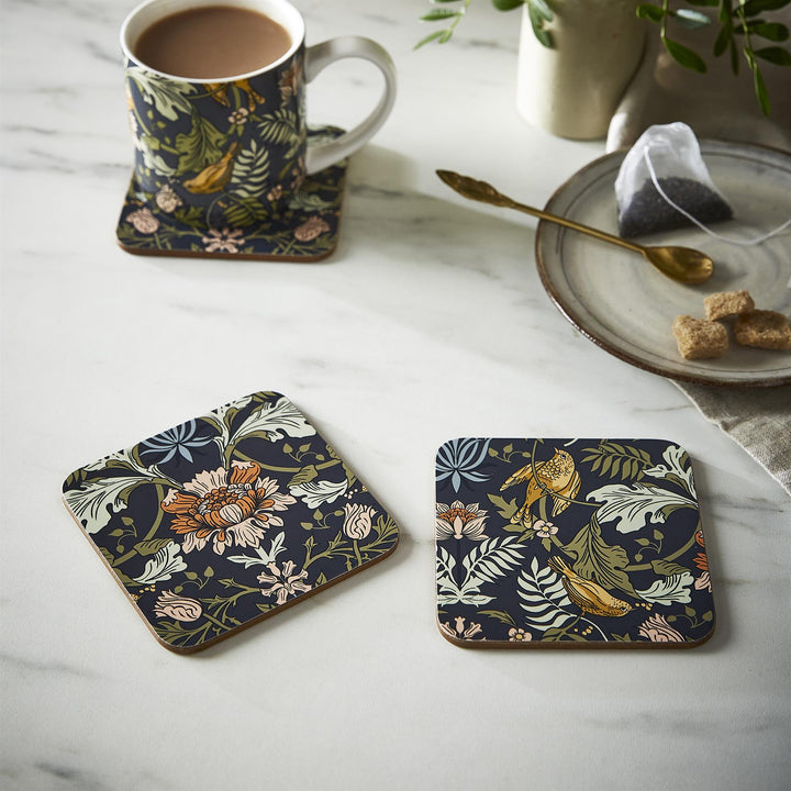Finch & Flower Coasters - 4 Pack One Size in Navy - Flemings Department Store
