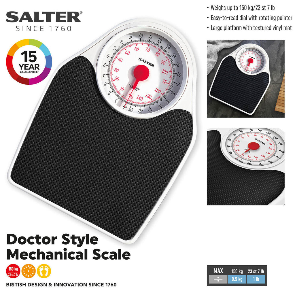 Doctor Style Mechanical Bathroom Scale - White - Flemings Department Store