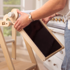 Easel Accessory Wooden Hook Over | 2-in-1 Blackboard & Paper Roll