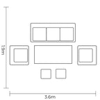 Hartman Eden 3 Seat Lounge Set (Juniper)