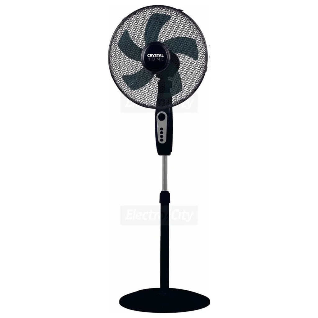 Crystal Home Air Comfort 40cm Pedestal Fan in Black - full view