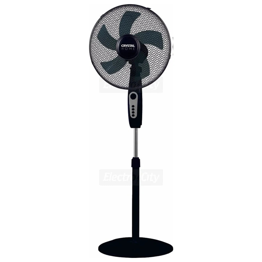 Crystal Home Air Comfort 40cm Pedestal Fan in Black - full view